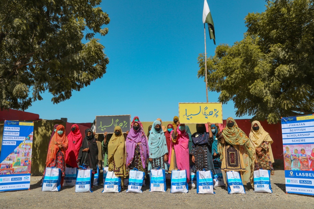 Overhead view of WANG community event gathering in Lasbela